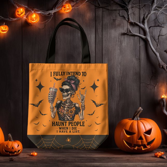 Tote Bag J'ai l'intention d'héberger les gens Drôle Skeleto (Créateur téléchargé)