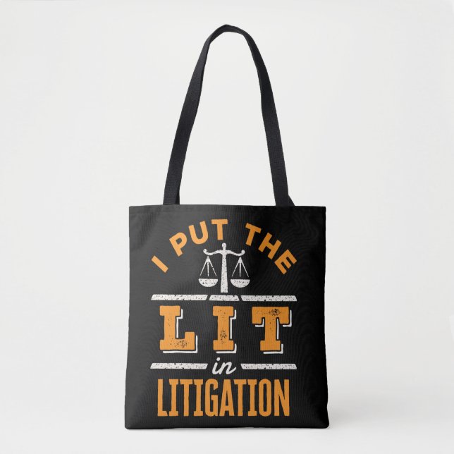 Tote Bag J'ai mis la lumière dans le litige Drôle avocat av (Devant)