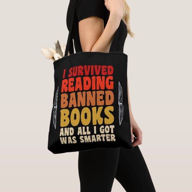 Tote Bag J'Ai Survécu À La Lecture Interdits Livres Drôle C (De près)
