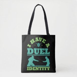 Tote Bag J'ai une identité duelle Drôle d'escrime Escrimeur
