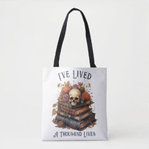 Tote Bag J'Ai Vécu Mille Vies, Louveur De Livre