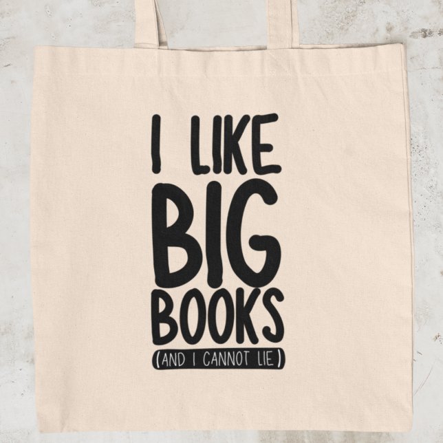 Tote Bag J'aime Big Books Funny Bookworm Reader Librarian (Grab yours today and showcase your love for big books with a side of humour!)