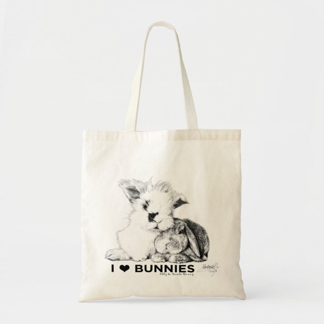 Tote Bag J'Aime Bunnies (Devant)