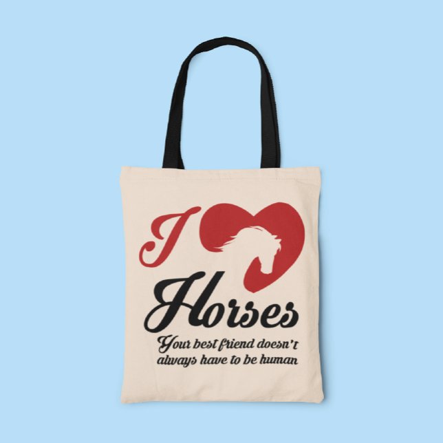 Tote Bag J'aime / Chevaux du coeur (Créateur téléchargé)