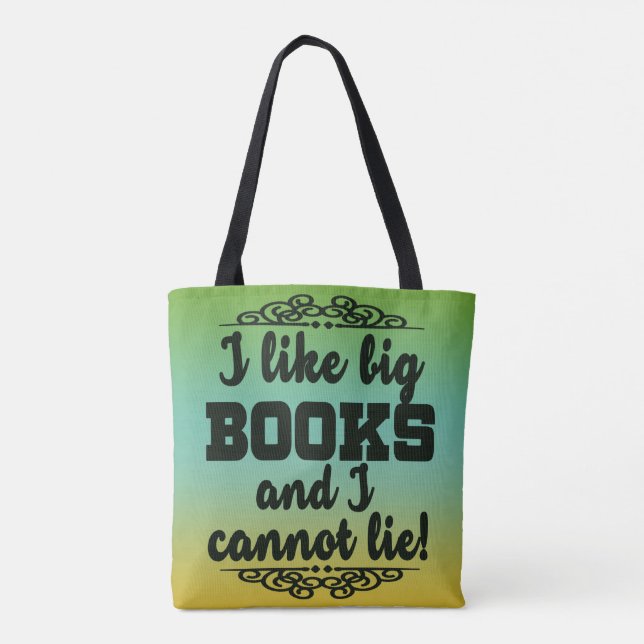 Tote Bag J'aime de grands livres et je ne peux pas me (Dos)