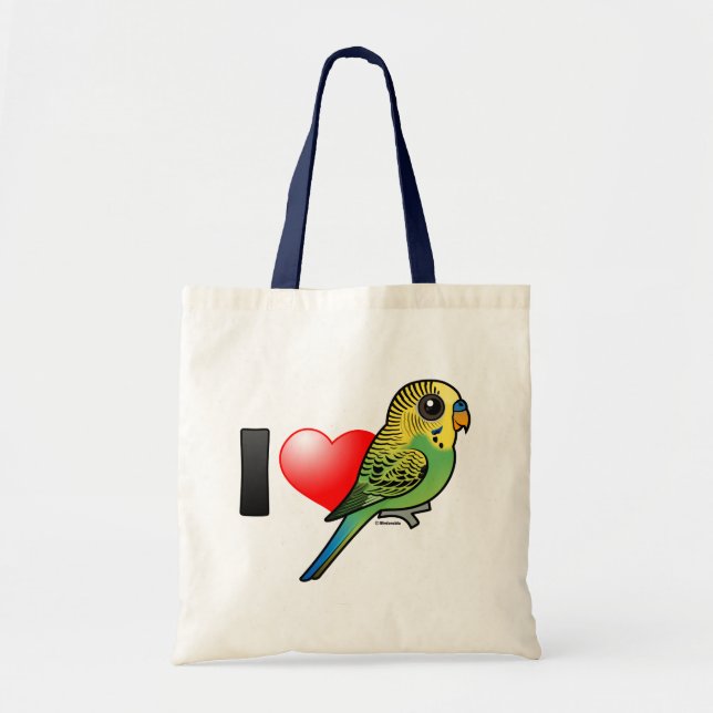 Tote Bag J'aime des perruches (Devant)