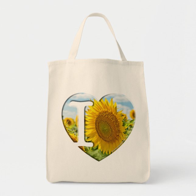 Tote Bag J'aime des tournesols - (Devant)
