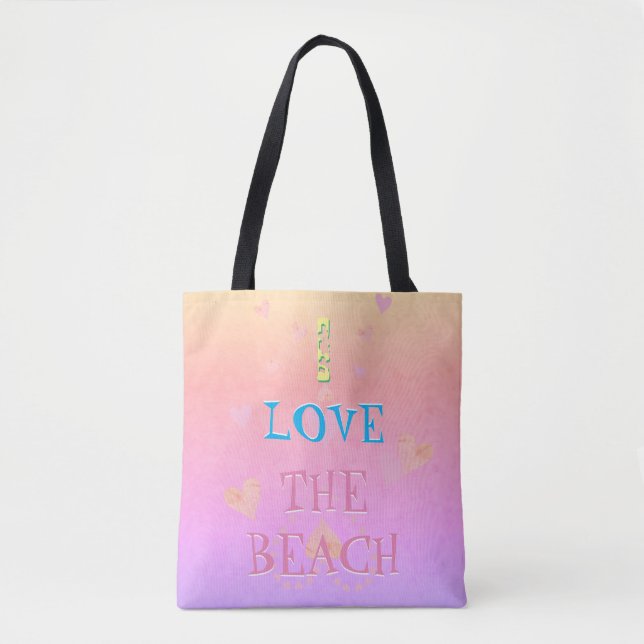 Tote Bag !J'aime la plage" Plage Ensoleillé (Devant)