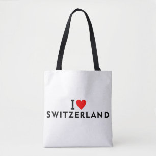 Tote Bag J'aime la Suisse pays comme voyage cardiaque