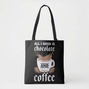 Tote Bag J'Aime Le Chocolat Et Le Café