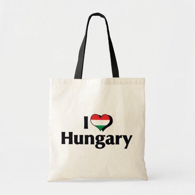 Tote Bag J'aime le drapeau hongrois (Devant)