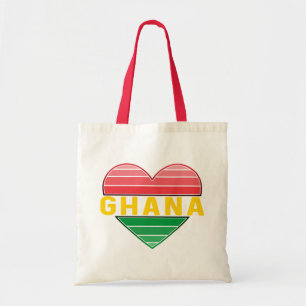 Tote Bag J'aime le Ghana, le coeur ghanéen