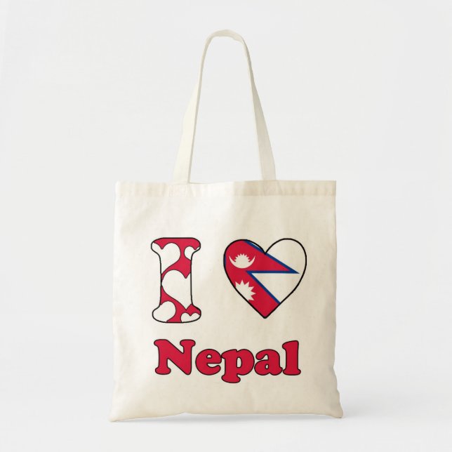 Tote Bag J'aime le Népal (Devant)