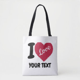 Tote Bag J'aime le texte personnalisable J'entends votre te