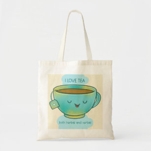 Tote Bag J'aime le thé à la fois aux herbes et verbalement