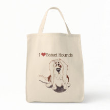 J'aime l'épicerie Basset Hounds fourre-tout
