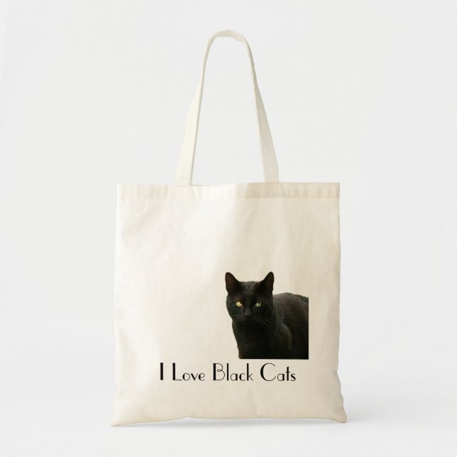 Tote Bag J'aime les chats noirs (Devant)