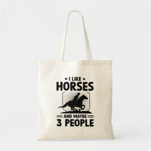 Tote Bag J'Aime Les Chevaux Et Peut-Être 3 Personnes