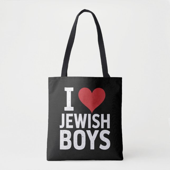 Tote Bag J'aime les garçons juifs Je coeur les garçons juif (Devant)