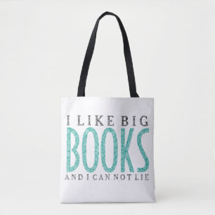 Tote Bag J'Aime Les Gros Livres Conception De Texte Noir Et