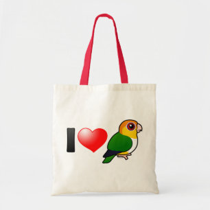 Tote Bag J'aime les perroquets Blanc-gonflés