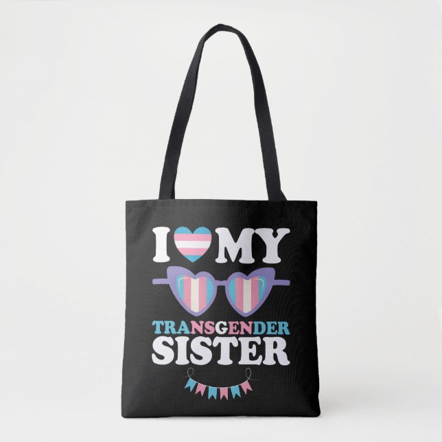 Tote Bag J'aime ma soeur transgenre Famille Trans LGBTQ (Devant)