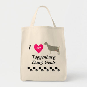 Tote Bag J'Aime Mes Chèvres Laitières Toggenburg
