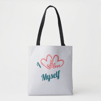 Tote Bag J'aime moi-même - Bouton de soins personnels