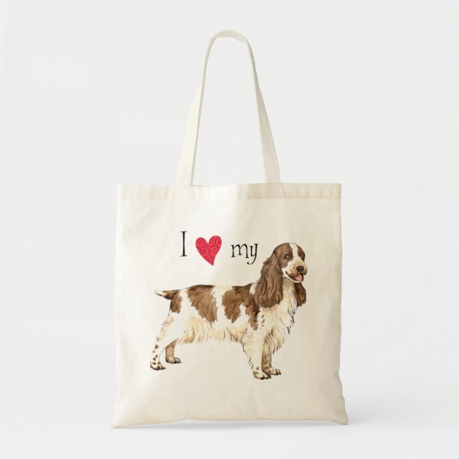 Tote Bag J'aime mon anglais Cocker Spaniel (Devant)