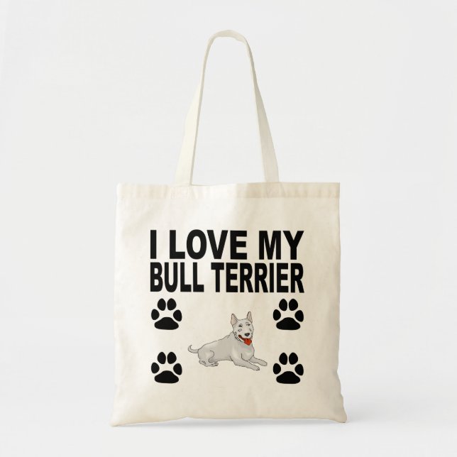 Tote Bag J'aime mon bull-terrier (Devant)