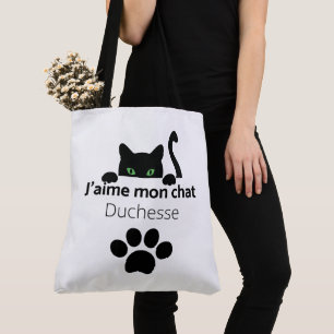 Tote Bag J'aime mon chat Duchesse
