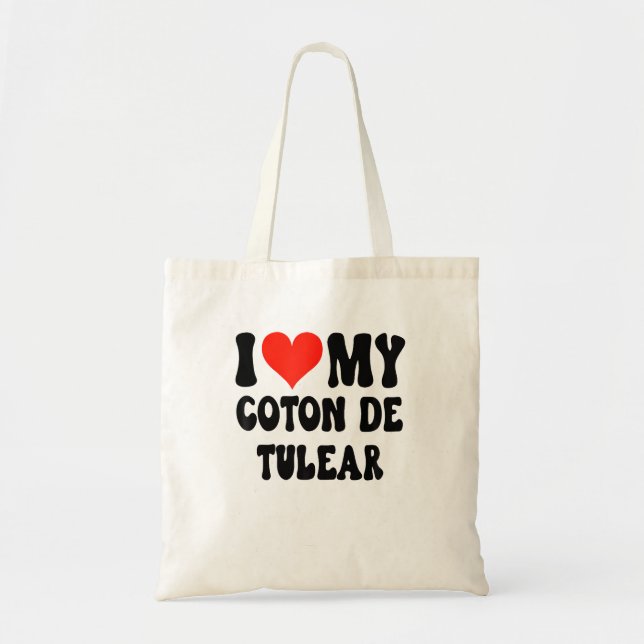 Tote Bag J'Aime Mon Coton De Tulear - Chien - Coeur mignon  (Devant)