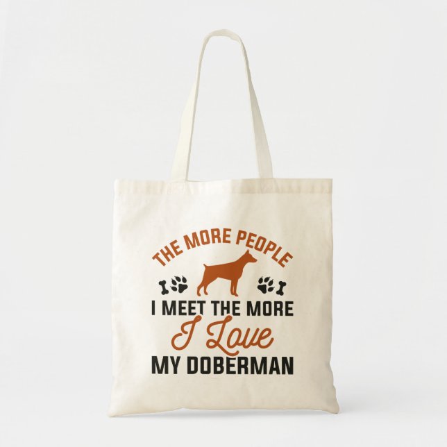 Tote Bag J'Aime Mon Doberman (Devant)