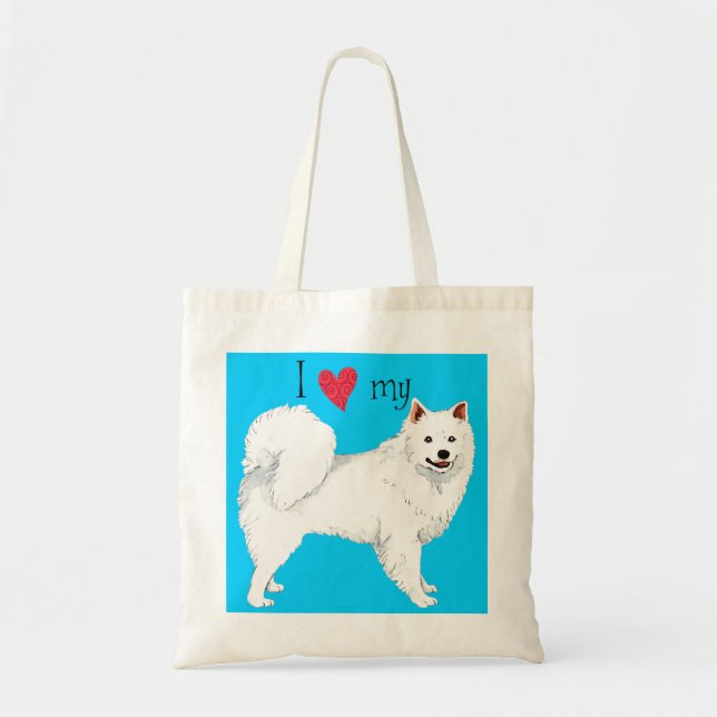 Tote Bag J'aime mon Eskie (Devant)