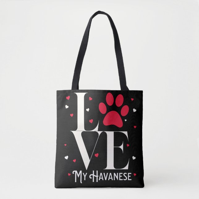 Tote Bag J'Aime Mon Havanais ! Cadeau Sucré Pour Amoureux d (Devant)