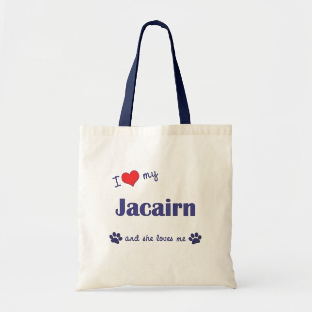 Tote Bag J'aime mon Jacairn (le chien femelle) (Devant)