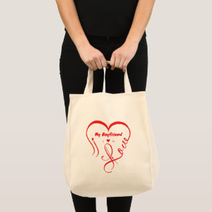 Tote Bag J'aime mon petit ami, nous sommes amoureux ♥