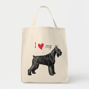 Tote Bag J'aime mon Schnauzer géant