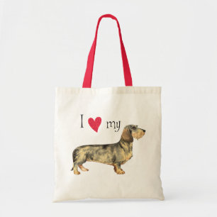 Tote Bag J'aime mon teckel à poils durs