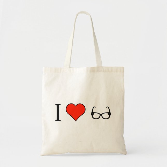 Tote Bag J'aime utiliser les lunettes Girly (Devant)