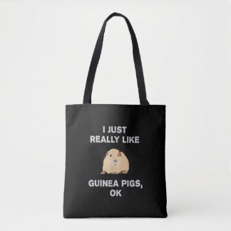 Tote Bag J'Aime Vraiment Les Cochons De Guinée Ok Drôle Coc