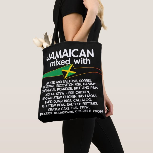 Tote Bag Jamaïcain Mélangé Avec La Jamaïque Fière  (De près)