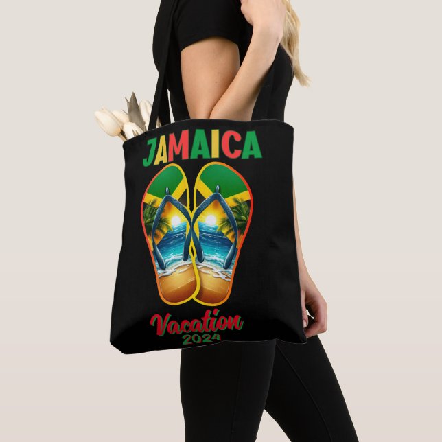 Tote Bag Jamaïque 2024 Flip Flop Vacation Plage tropicale (De près)