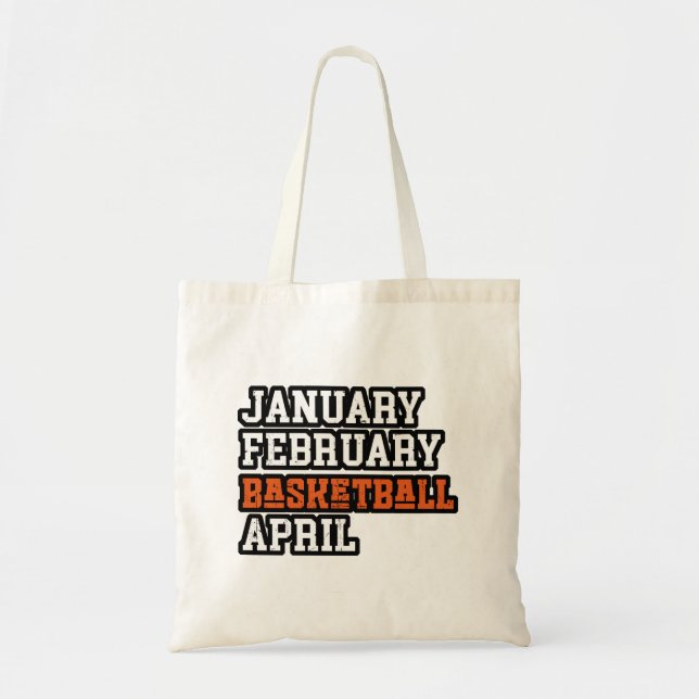Tote Bag Janvier Février Basket Avril (Devant)