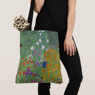 Tote Bag Jardin aux fleurs Gustav Klimt Art Vintage Art Nou