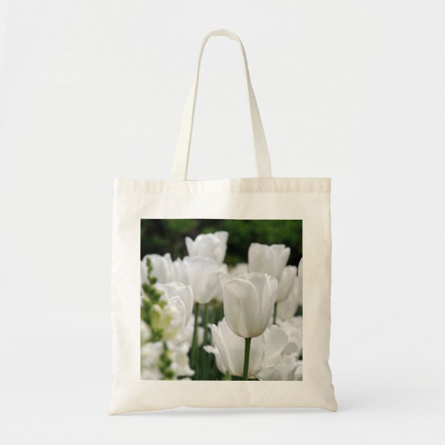 Tote Bag jardin blanc de tulipe (Devant)