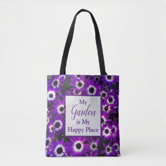 Tote Bag Jardin dans mon endroit heureux Fleur violet brill