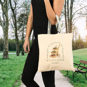 Tote Bag Jardin dans son âme Aquarelle Stand Plante en bois