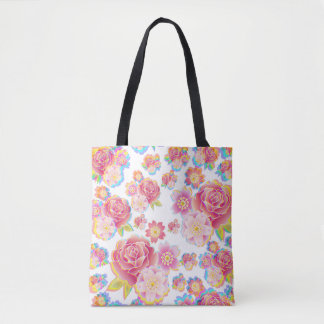 Tote Bag Jardin de fleurs arc-en-ciel Imaginaire floral