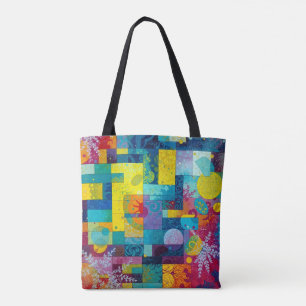 Tote Bag Jardin de fleurs cosmiques : mosaïque Abstraite de
